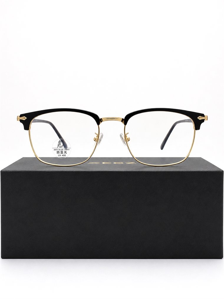 Armazón browline negro y dorado — óptica en Teziutlán